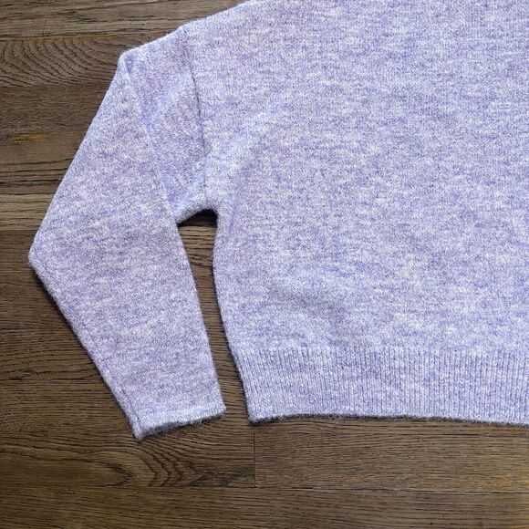 Line & Dot Lila Sweater Mock Neck Long Sleeve Ribbed Wool Blend Women's Small - Picture 4 of 12